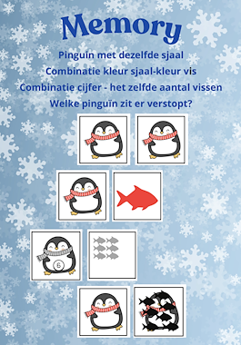 Lesmateriaal Thema winter : memory combinatie van auteur Juf Katy