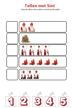 Lesmateriaal 15 Sinterklaas-werkbladen: tellen, speuren & kleuren op code van auteur Yurls