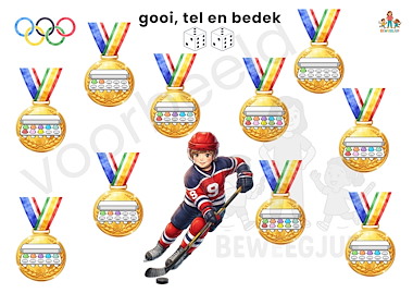 Lesmateriaal Gooi, tel en bedek Olympische Spelen van auteur de beweegjuf slide 3