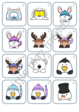 Lesmateriaal Memory thema winter  van auteur Little Play Friends slide 4