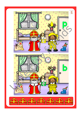 Lesmateriaal zoek de verschillen thema sinterklaas van auteur Little Play Friends slide 3
