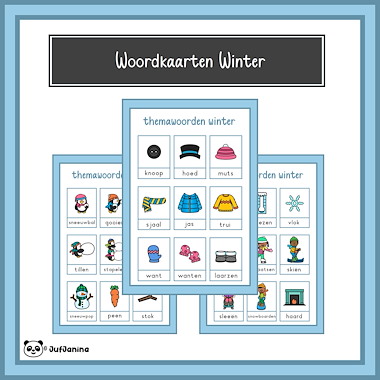 Lesmateriaal Woordkaarten Winter van auteur Juf Janina slide 3