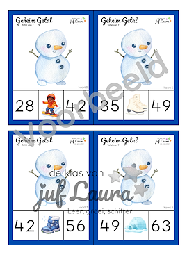 Lesmateriaal Winter - Geheim Getal - Tafel van 7 en 8 van auteur De klas van juf Laura slide 2