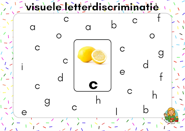 Lesmateriaal Visuele discriminatie: kleine letters van auteur De kleuters van juf Naomi