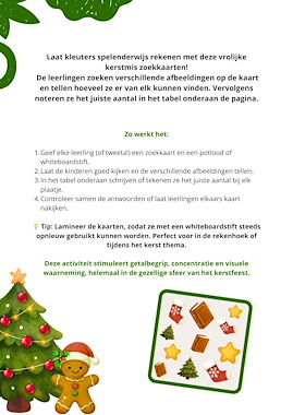 Lesmateriaal Kerstmis Zoekkaarten – Tellen & Kijken voor Kleuters van auteur Juf_C slide 2