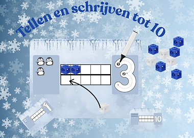 Lesmateriaal Thema winter: tellen en schrijven tot 10 van auteur Juf Katy