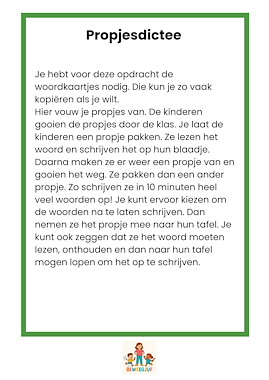 Lesmateriaal propjesdictee Kerst van auteur de beweegjuf