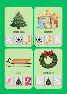 Lesmateriaal Knijpkaarten thema kerst van auteur Juf Jennifer