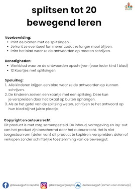 Lesmateriaal Speurtocht splitsen tot 20 van auteur de beweegjuf slide 3