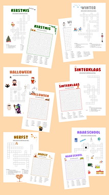 Lesmateriaal Woordzoeker en kruiswoordraadsel per thema (sept.-jan.) van auteur JufkeSarah slide 2