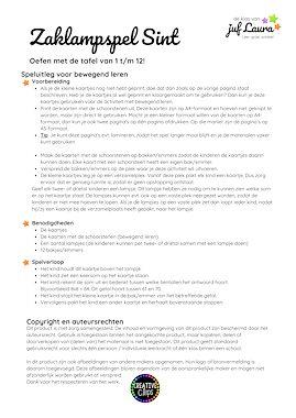 Lesmateriaal Bundel zaklampspel tafel 1 t/m 12 - Sinterklaas van auteur De klas van juf Laura