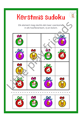 Lesmateriaal Sudoku thema kerstmis van auteur Little Play Friends slide 2