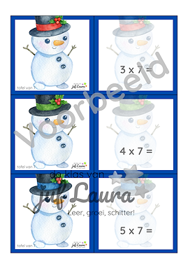 Lesmateriaal Winter - Zaklampspel - Tafel van 7 t/m 9 van auteur De klas van juf Laura slide 2