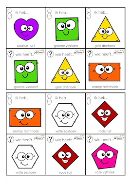 Lesmateriaal Spel - Ik heb... wie heeft... (kleuren en vormen) van auteur De klas van juf Laura slide 3