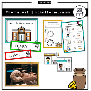 Lesmateriaal Themahoek | Het schattenmuseum van auteur Juf Shanna