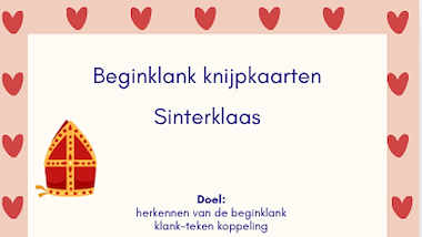 Lesmateriaal Beginklank knijpkaarten Sinterklaas van auteur Deklasvanjufdemi