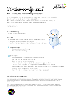 Lesmateriaal Winter - Kruiswoordpuzzel van auteur De klas van juf Laura slide 3