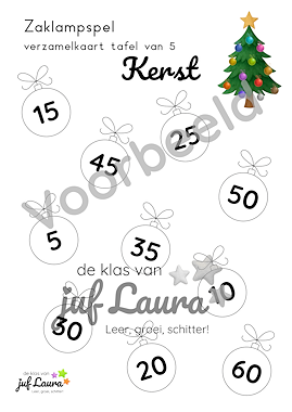 Lesmateriaal Kerst - Zaklampspel - Tafel van 4 t/m 6 van auteur De klas van juf Laura slide 3