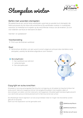 Lesmateriaal Winter - Stempelen van auteur De klas van juf Laura slide 4
