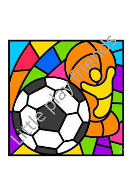 Lesmateriaal Kleuren naar voorbeeld thema sporten van auteur Little Play Friends slide 2