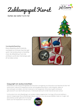 Lesmateriaal Bundel zaklampspel tafel 1 t/m 12 - Kerst van auteur De klas van juf Laura slide 3