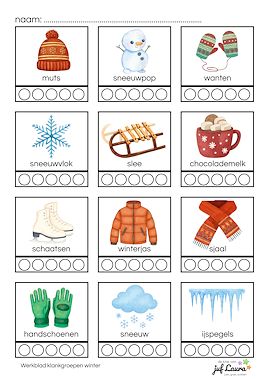 Lesmateriaal Werkblad klankgroepen winter van auteur De klas van juf Laura
