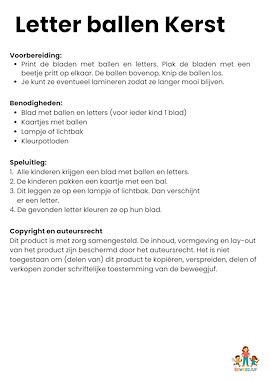 Lesmateriaal Letter ballen Kerst lampje van auteur de beweegjuf slide 2