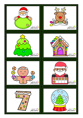 Lesmateriaal Kaartjes getalbeelden - kerst (aanvulling) van auteur De klas van juf Laura