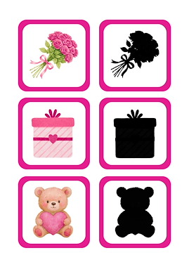 Lesmateriaal Valentijn Schaduw Memory – Kijken & Matchen voor Kleuters van auteur Juf_C slide 3