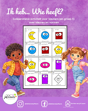 Lesmateriaal Spel - Ik heb... wie heeft... - Kleuren en vormen van auteur De klas van juf Laura