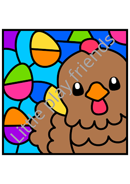 Lesmateriaal Kleuren naar voorbeeld thema boerderij van auteur Little Play Friends slide 2