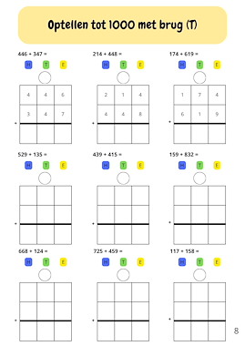 Lesmateriaal Cijferen tot 1000 (optellen en aftrekken) van auteur Juf Chloe de mantaklas slide 2