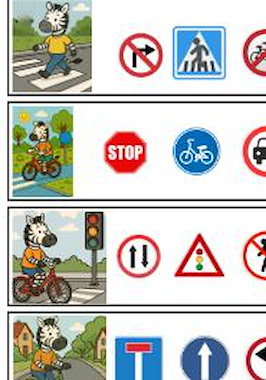 Lesmateriaal Duid het juiste verkeersbord aan van auteur Jeti Creations slide 2