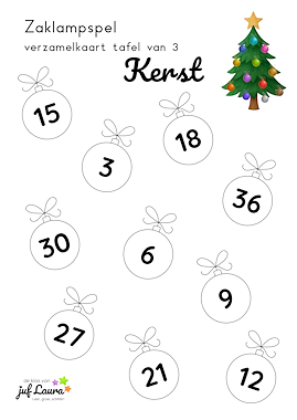 Lesmateriaal Zaklampspel Kerst - tafel 1 t/m 3 van auteur De klas van juf Laura