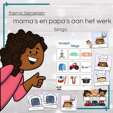 Lesmateriaal Mama's en papa's aan het werk (beroepen bingo) van auteur katrotje