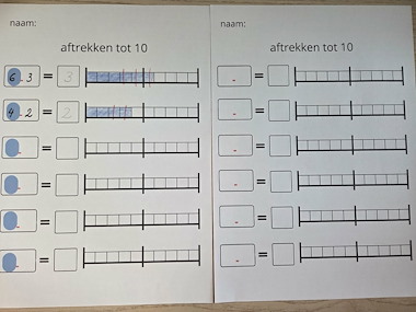 Lesmateriaal Optellen en aftrekken tot 10  van auteur CreabeeS slide 2