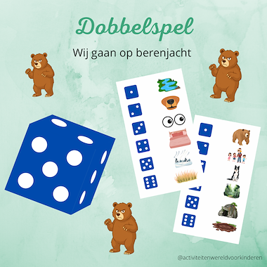 Lesmateriaal Wij gaan op berenjacht - dobbelspel van auteur Nanny Melissa