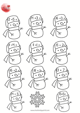 Lesmateriaal winters bewegen, sommen t/m 20 van auteur Creations by Astrid slide 4