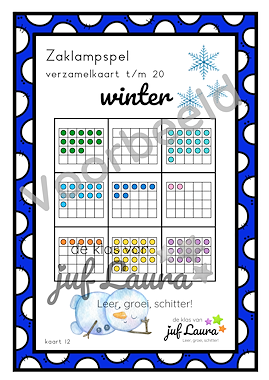 Lesmateriaal Winter - Zaklampspel - Getalbeelden t/m 20 van auteur De klas van juf Laura slide 3