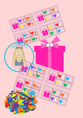 Lesmateriaal Thema valentijn: Vul de cadeautjes met hartjes van auteur Juf Katy slide 2