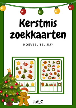 lesmateriaal Kerstmis Zoekkaarten – Tellen & Kijken voor Kleuters van auteur Juf_C