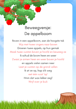 Lesmateriaal Beweegversje: de appelboom van auteur Deklasvanjufdemi