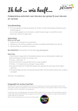 Lesmateriaal Spel - Ik heb... wie heeft... - Kleuren en vormen van auteur De klas van juf Laura slide 3