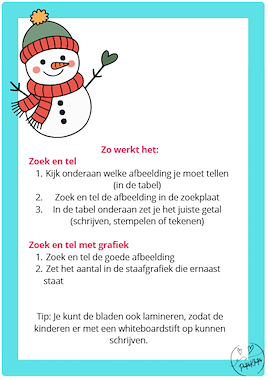 Lesmateriaal Winter - zoek en tel grafieken van auteur PeuterKleuter slide 2