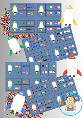 Lesmateriaal Thema ruimte: Laat de raket vertrekken (strijkparels rijgen) van auteur Juf Katy slide 2