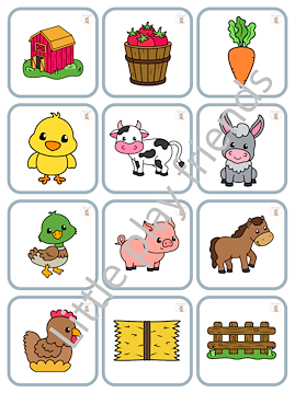 Lesmateriaal Memory thema boerderij  van auteur Little Play Friends slide 3