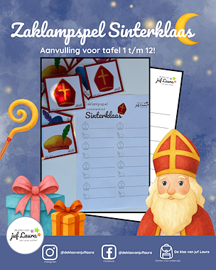 Lesmateriaal Sinterklaas - Aanvulling zaklampspel van auteur De klas van juf Laura