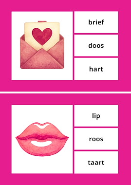 Lesmateriaal Valentijn Knijpkaarten – Tellen & Lezen voor Kleuters van auteur Juf_C slide 4