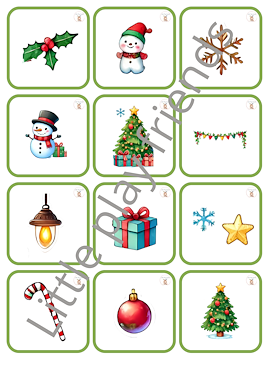 Lesmateriaal Memory kerstmis  van auteur Little Play Friends slide 3