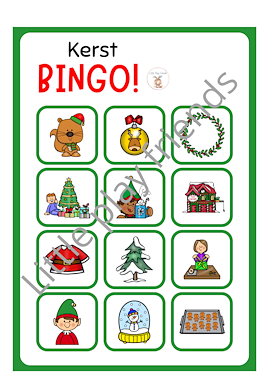 Lesmateriaal Bingo - lotto: thema kerst van auteur Little Play Friends slide 2